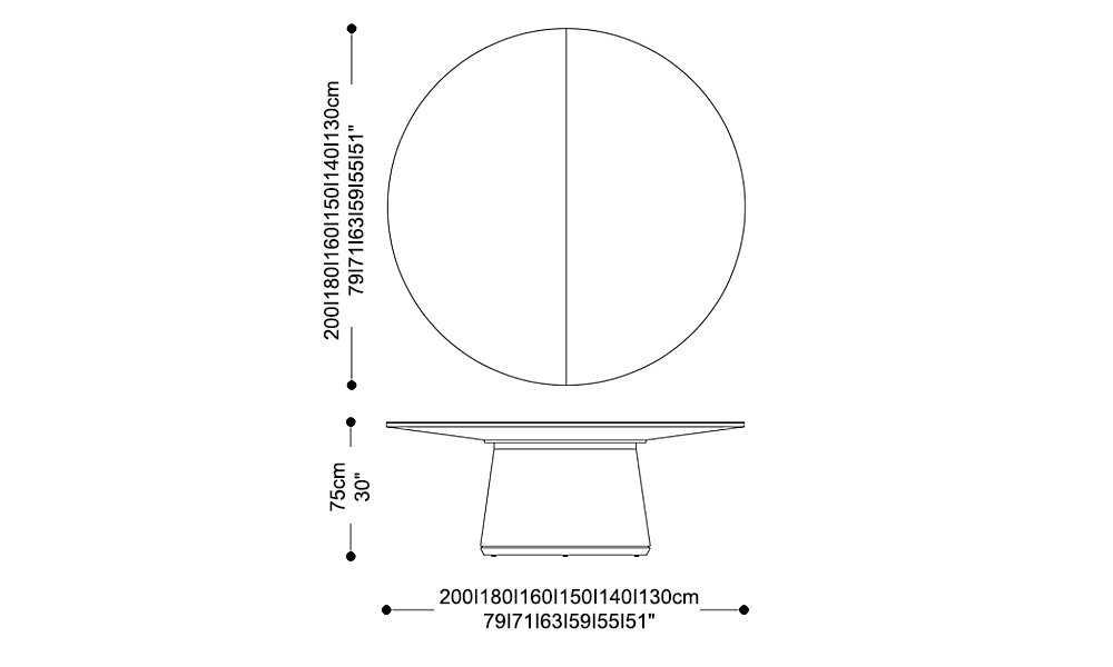 Image of the main dimensions of the product